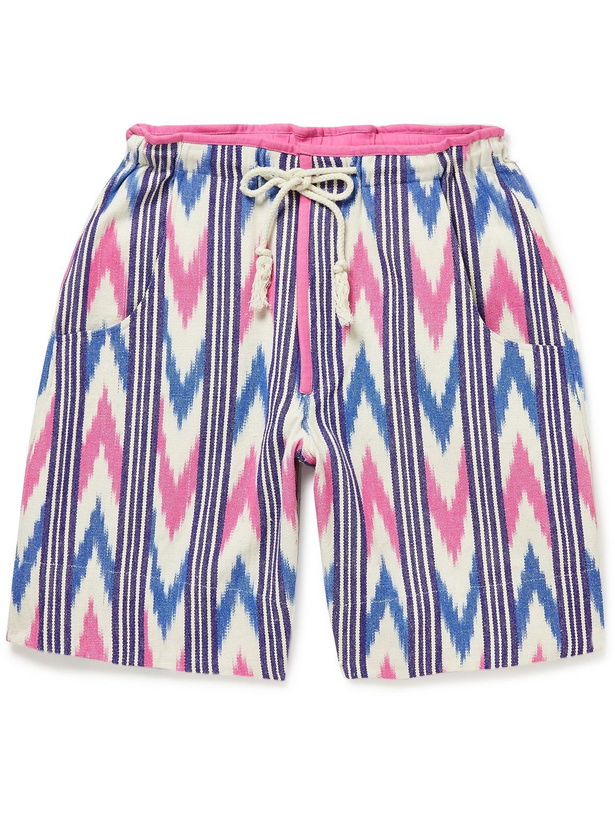 Photo: Isabel Marant - Lelian Straight-Leg Cotton-Jacquard Drawstring Shorts - Pink