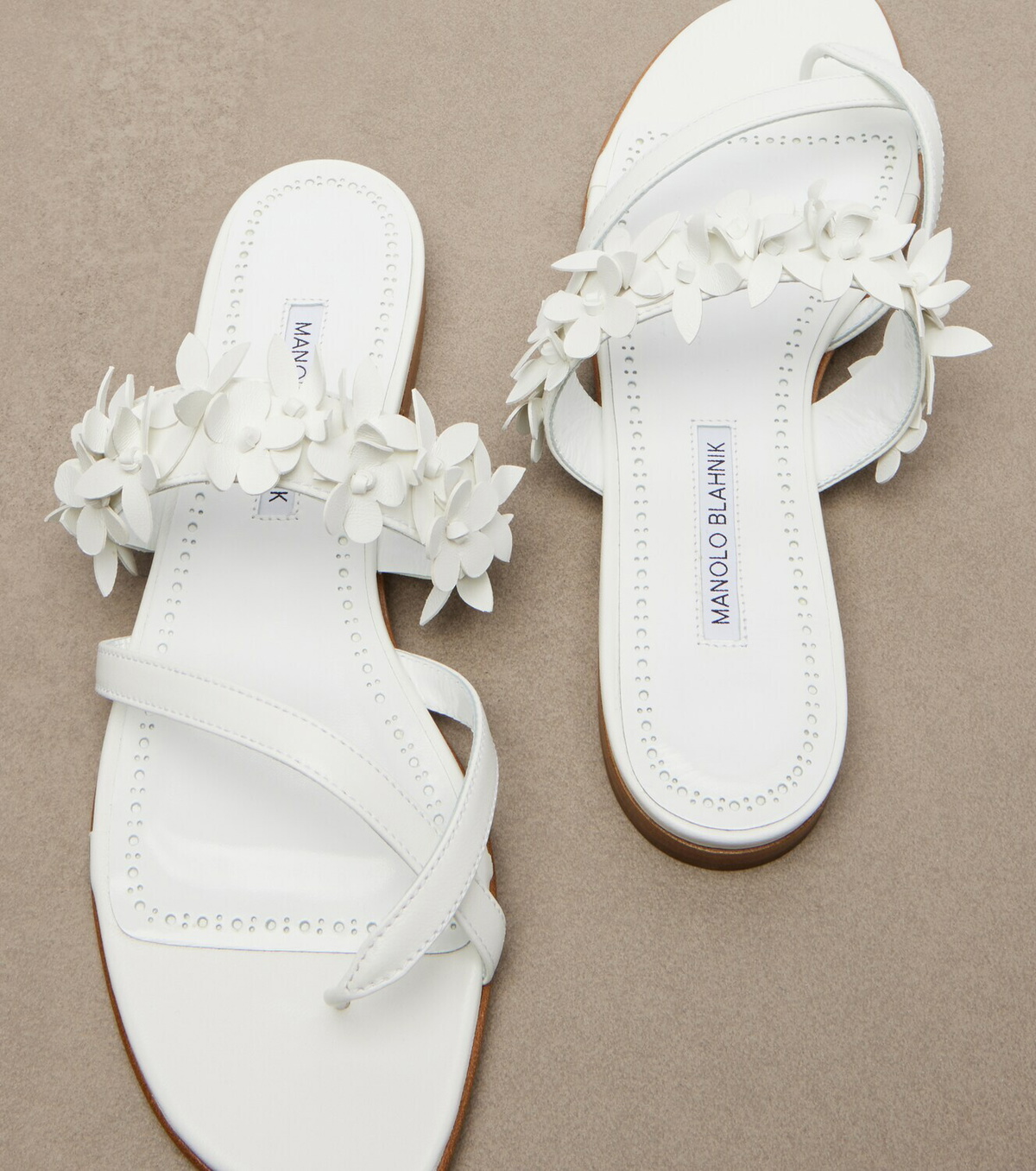 Manolo Blahnik Fiosa appliqué leather thong sandals