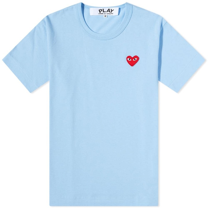 Photo: Comme des Garçons Play Men's Red Heart T-Shirt in Blue