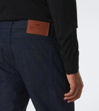 Etro Jacquard cotton-blend slim pants