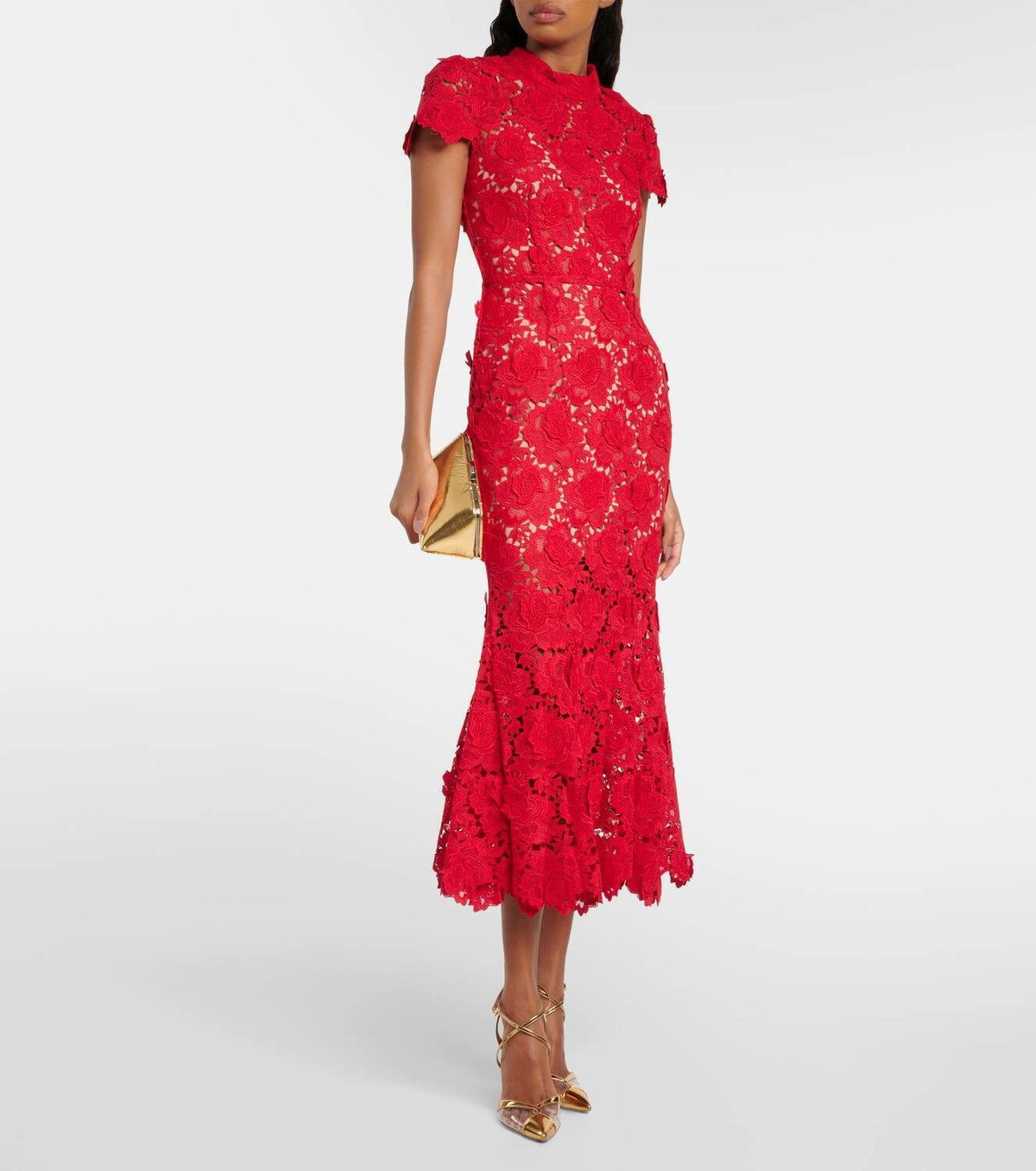 Self-Portrait Floral lace midi dress Self-Portrait