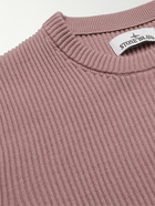 Stone Island - Logo-Appliquéd Ribbed Wool Sweater - Pink