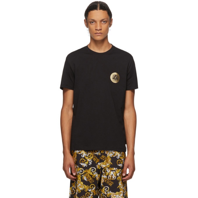 Photo: Versace Jeans Couture Black and Gold Logo T-Shirt