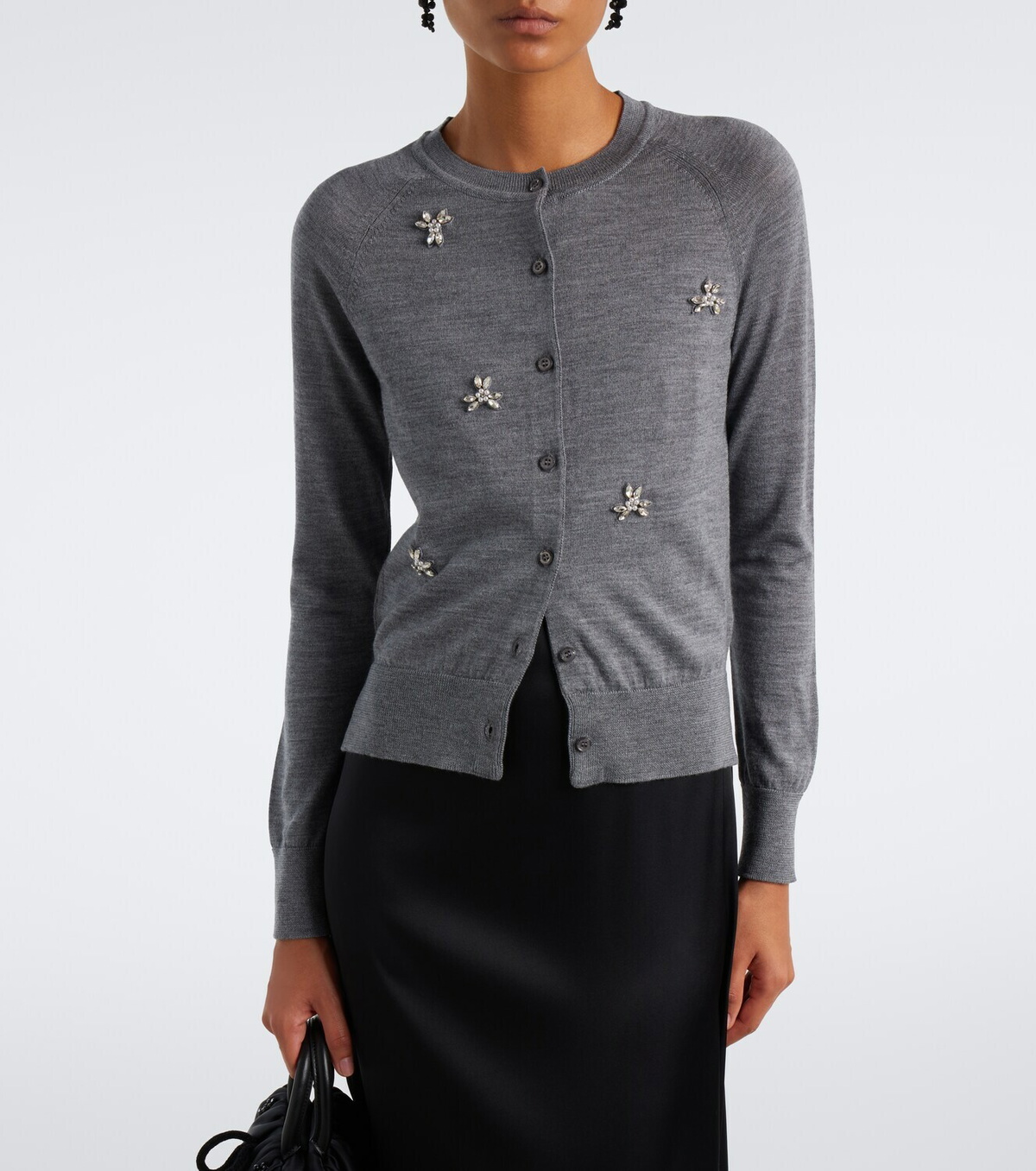Simone Rocha Embellished wool and silk cardigan