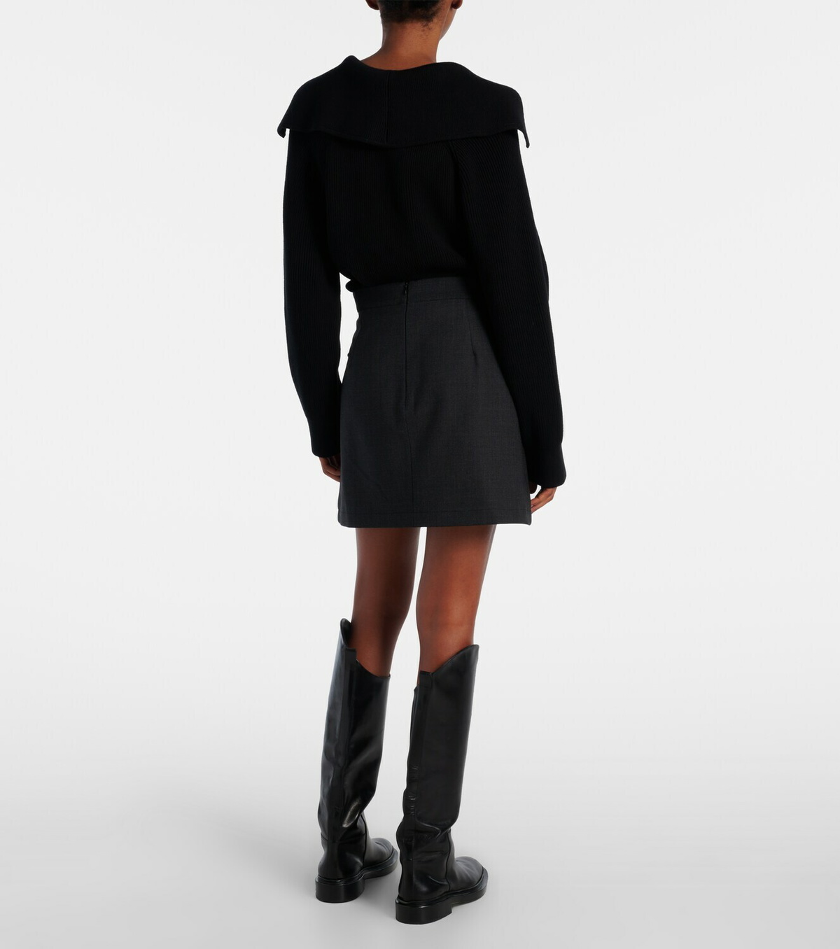 Plan C Sequined wool-blend miniskirt