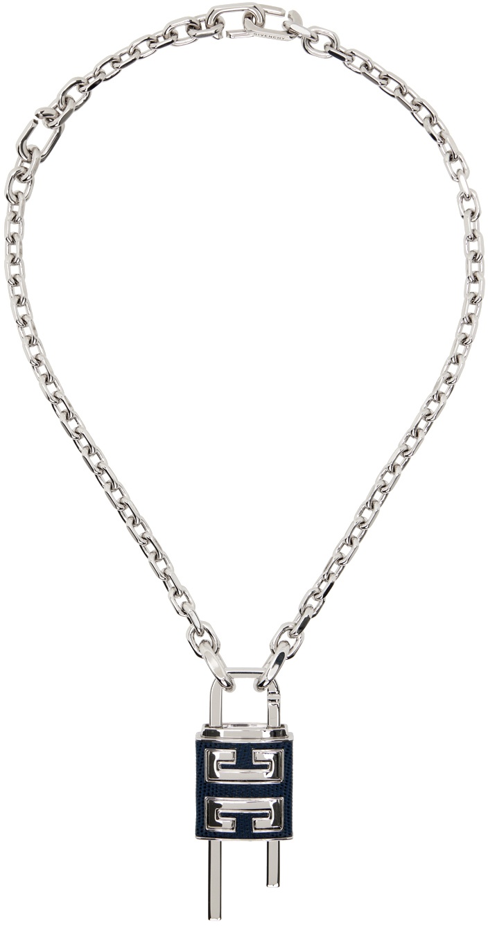 Givenchy Silver Small Lock Necklace