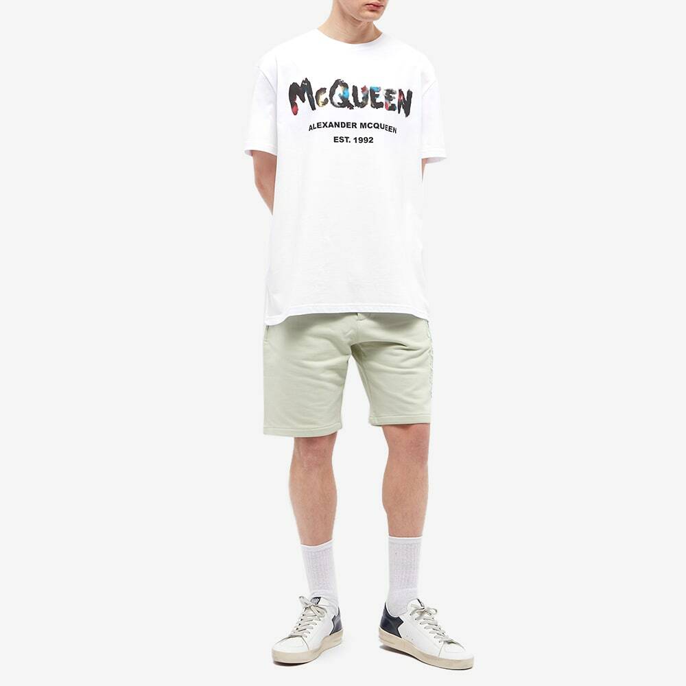 Alexander McQueen Men's Grafitti Logo T-Shirt in White/Mix