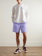 Saturdays NYC - Tyler Straight-Leg Logo-Embroidered Crinkled-Shell Shorts - Purple