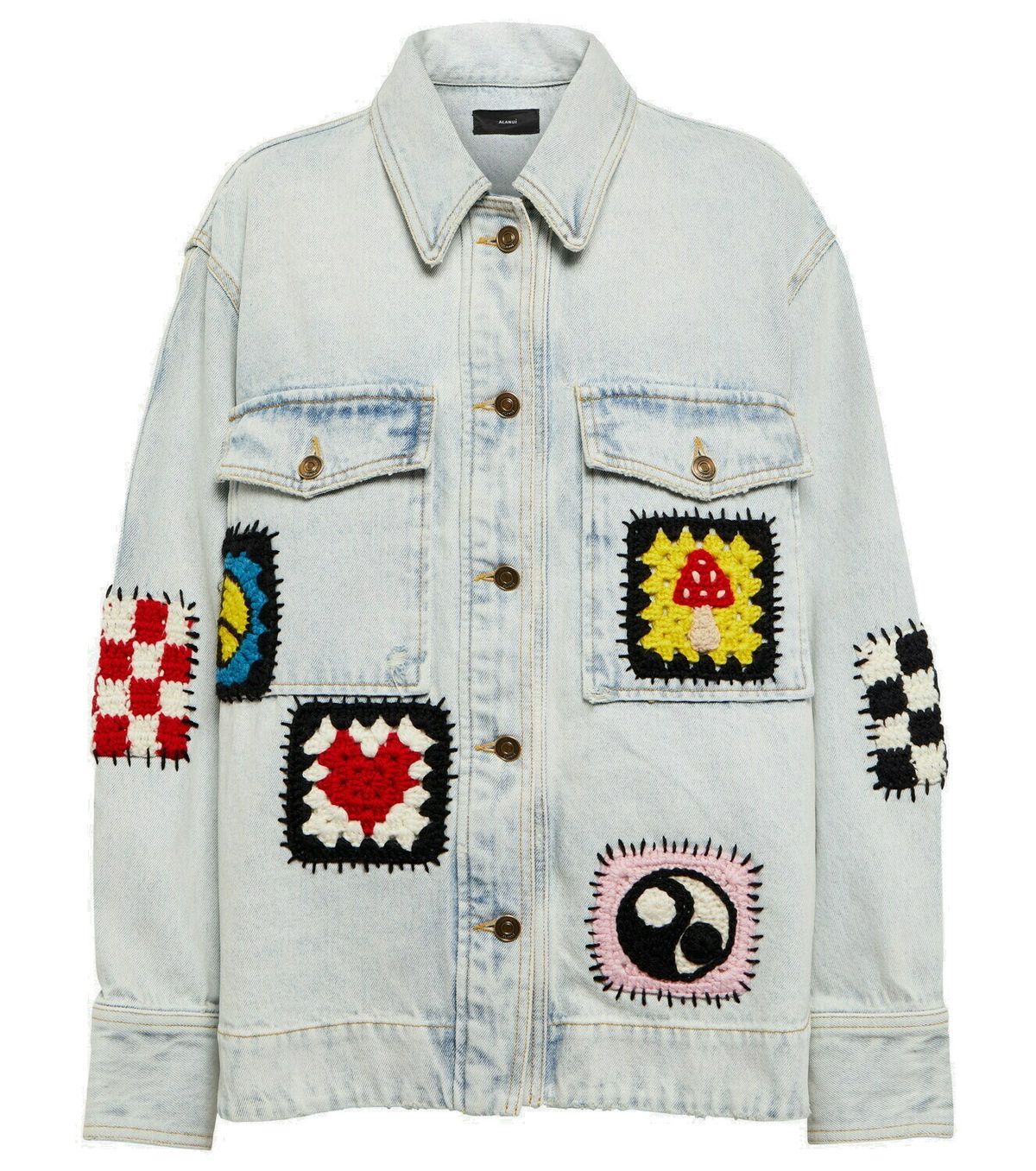 【ALANUi】MIX patchwork denim jacket ALANUi】MIX patchwork denim jacket