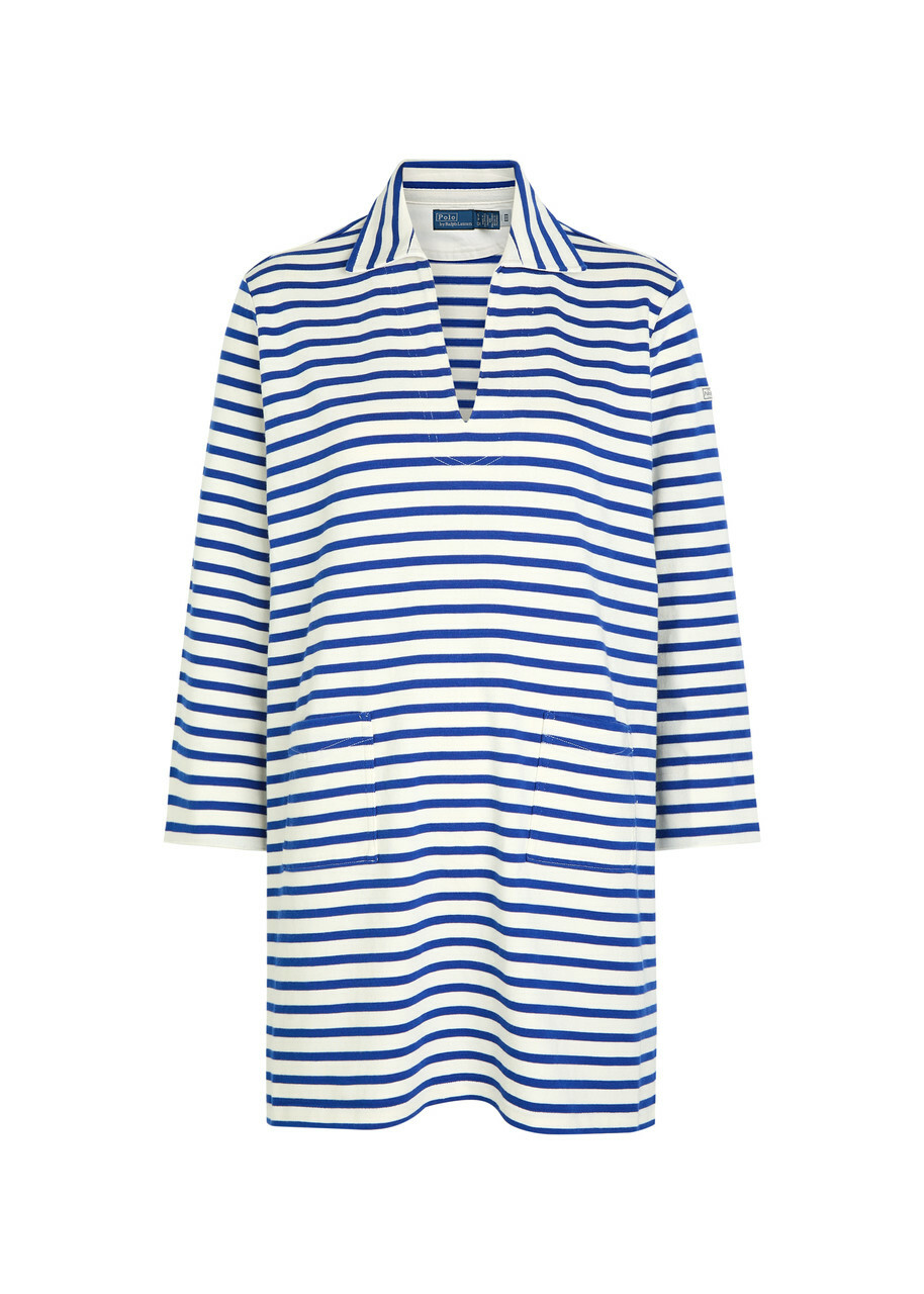 Polo Ralph Lauren Striped Cotton Mini Tunic Dress Blue