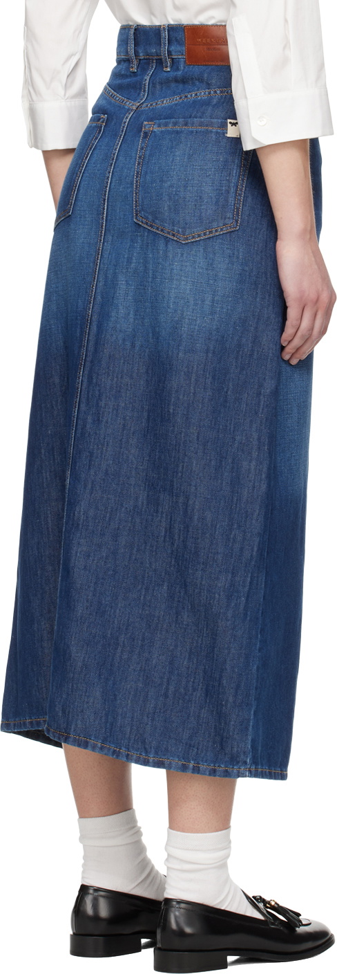 Weekend Max Mara Navy Gelada Denim Midi Skirt Weekend Max Mara