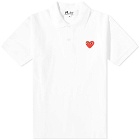 Comme des Garçons Play Men's Polo Shirt in White/Red