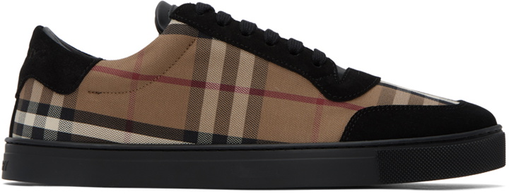 Photo: Burberry Brown & Black Vintage Check Sneakers