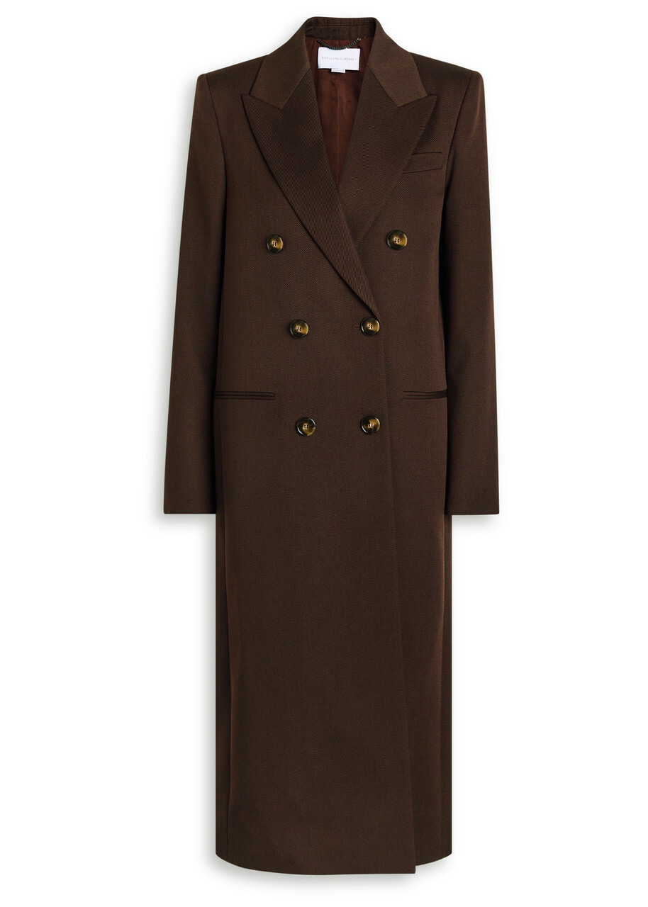 Stella Mccartney Double-breasted Twill Coat Purple Dark