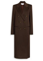 Stella Mccartney Double-breasted Twill Coat Purple Dark