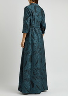 Jonathan Simkhai Courtney Belted Cloque Maxi Dress Navy