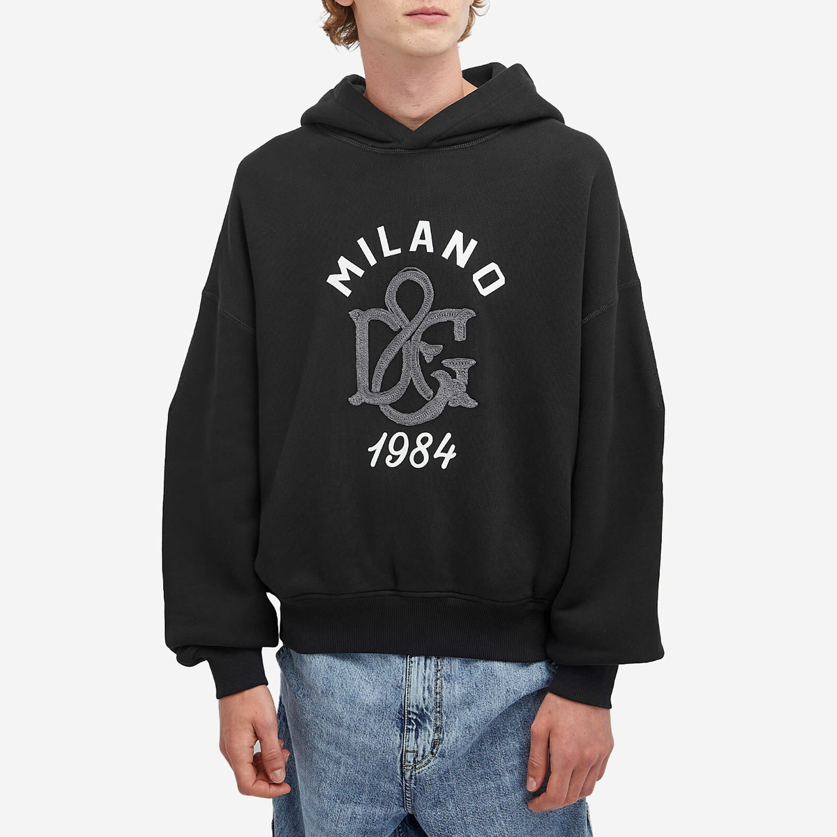 【送関込】Dolce & Gabbana Milano 1984 Print Hoodie Dolce & Gabbana Men's Milano 1984 Print Hoodie in Black