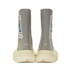 Raf Simons Grey and White adidas Originals Edition Detroit High Boots