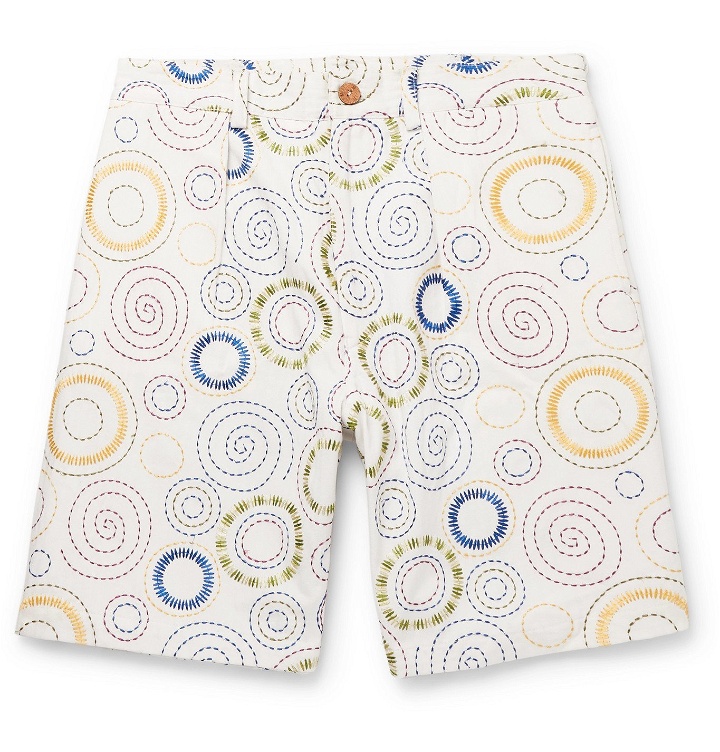 Photo: SMR Days - Pleated Embroidered Cotton Shorts - Multi