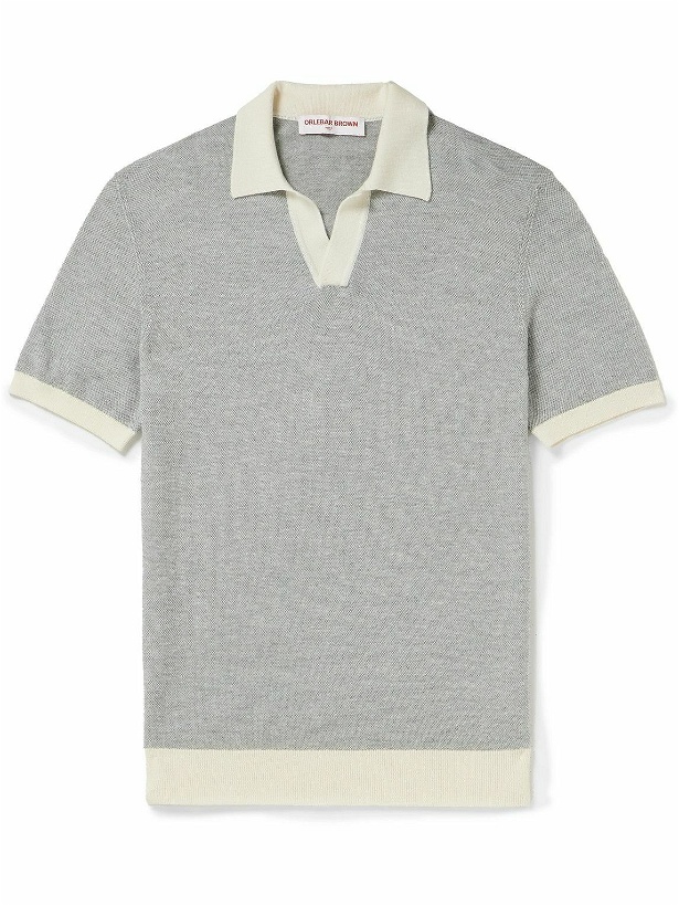 Photo: Orlebar Brown - Horton Wool and Cotton-Blend Polo Shirt - Gray