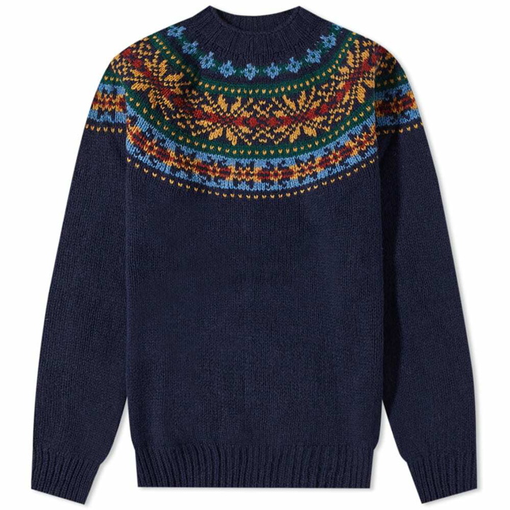 Photo: Howlin by Morrison Men's Howlin' Fragments of Light Fair Isle Crew Knit in Navy
