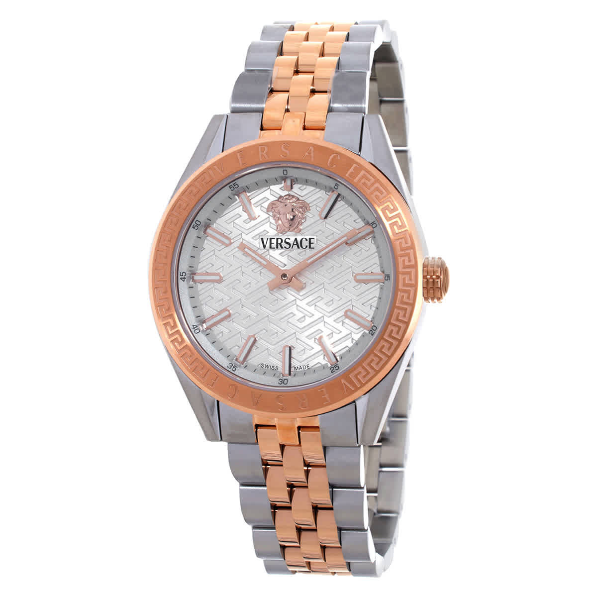 Versace V-Code Quartz Silver Dial Ladies Watch VE8I00624