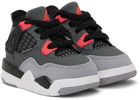 Nike Jordan Baby Gray & Black Jordan 4 Retro Sneakers