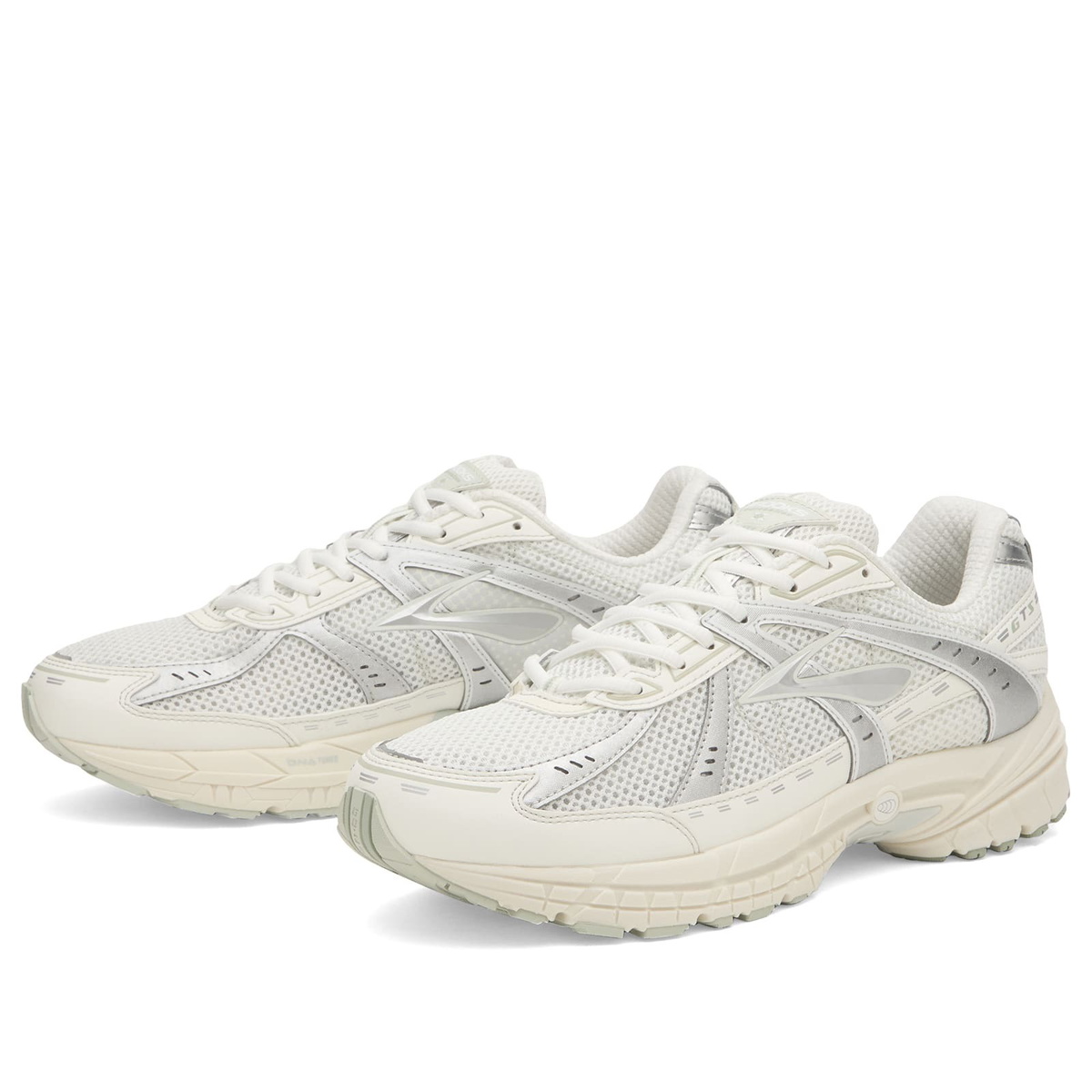 Brooks Men's Adrenaline GTS 10 Sneaker in White/Coconut Milk& Smoke