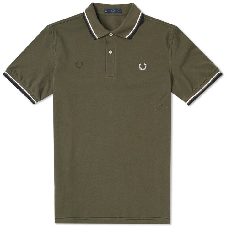 Photo: Fred Perry Laurel Contrast Stitch Double Logo Polo