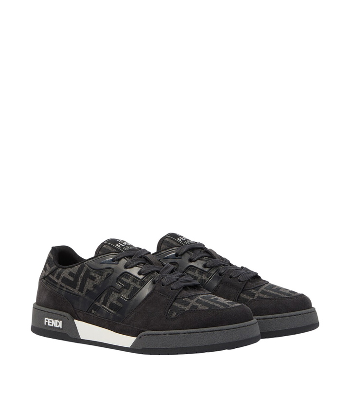 Photo: Fendi Fendi Match FF Zucca suede-trimmed sneakers