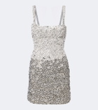 Là Fuori Floral sequined minidress