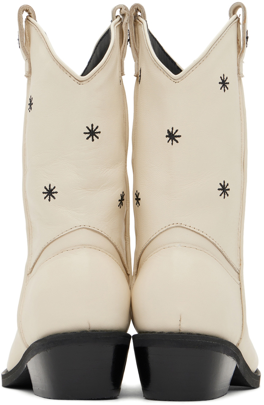 Misha & Puff Kids Off-White Little Star Cowboy Boots