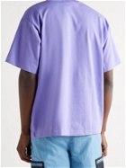 ADIDAS ORIGINALS - Adicolor Logo-Appliquéd Organic Cotton-Jersey T-Shirt - Purple