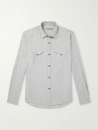 Canali - Lyocell and Cotton-Blend Herringbone Shirt - Gray