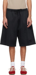 Fear of God ESSENTIALS Black Holiday Satin Fleece Relaxed Shorts