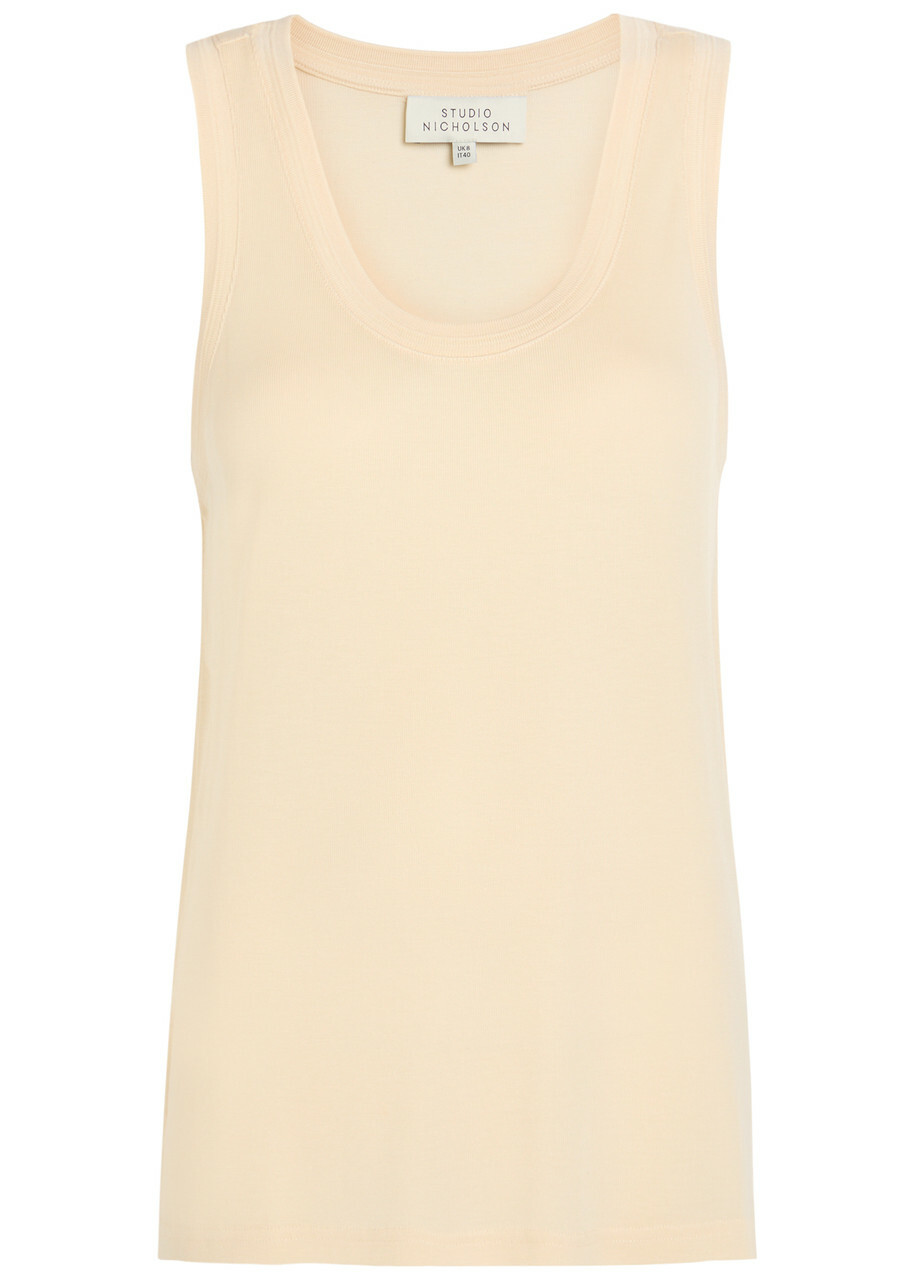 Studio Nicholson Scoop-neck Woven Tank top Beige