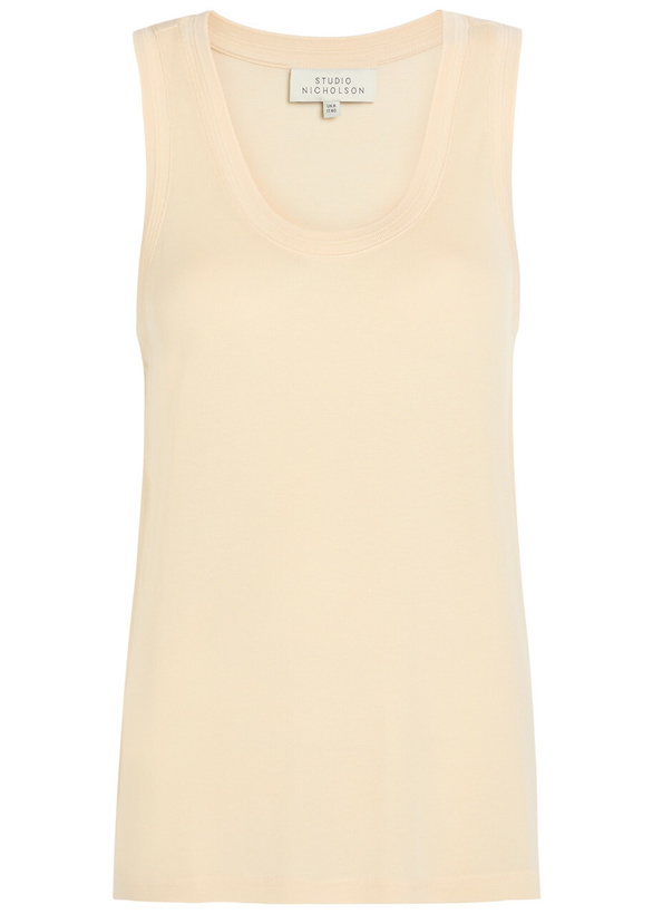Photo: Studio Nicholson Scoop-neck Woven Tank top Beige