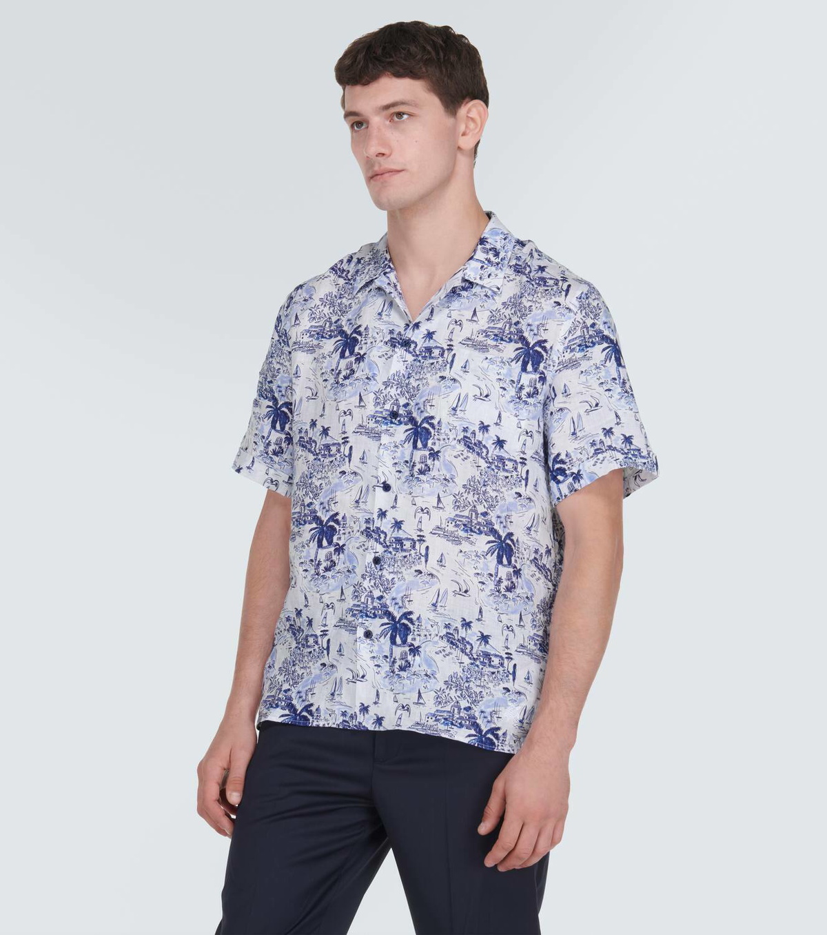 Vilebrequin Charli printed linen bowling shirt