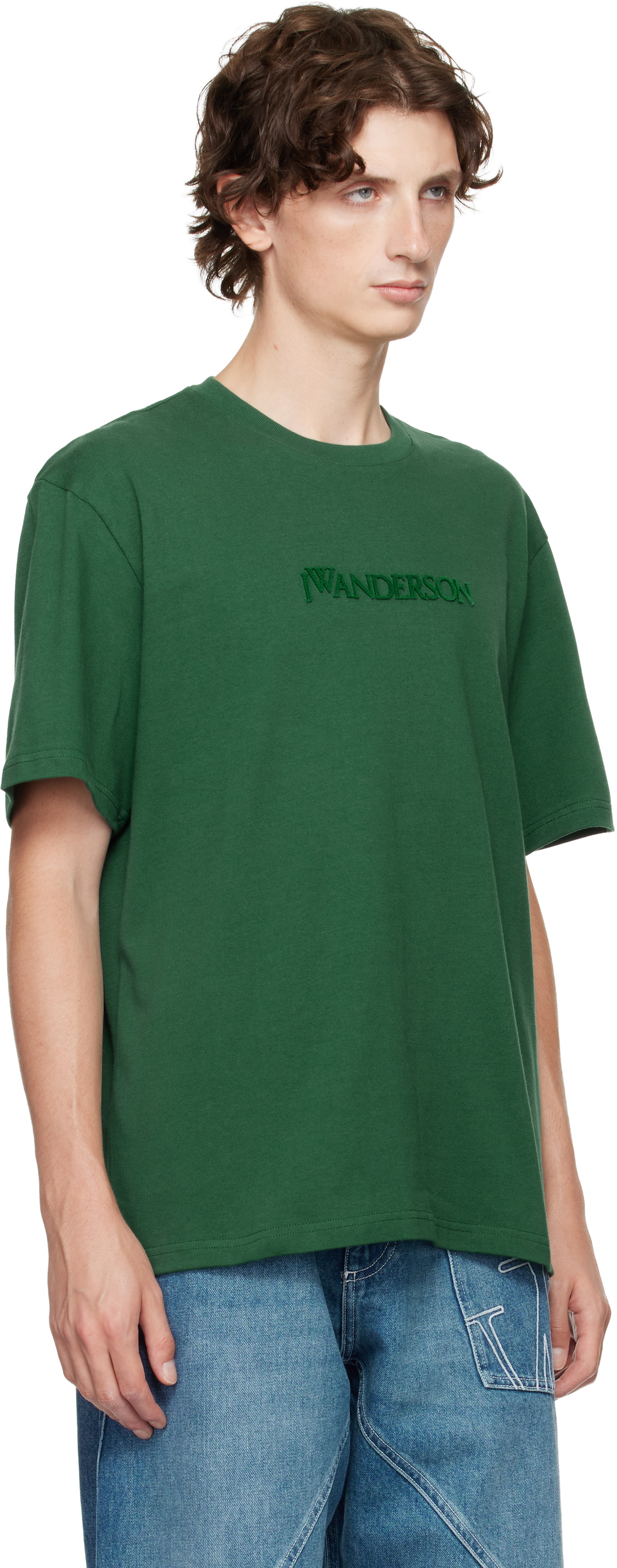 JW Anderson Green Logo Embroidery T-shirt