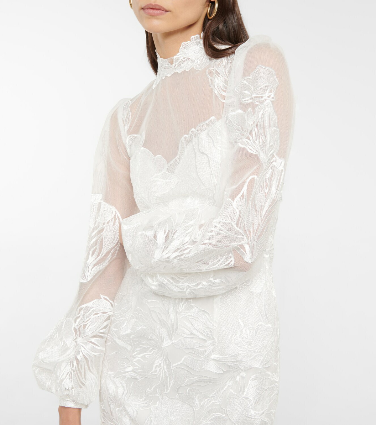 Costarellos Tayla embroidered tulle minidress Costarellos