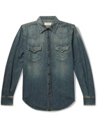 SAINT LAURENT - Slim-Fit Denim Western Shirt - Blue