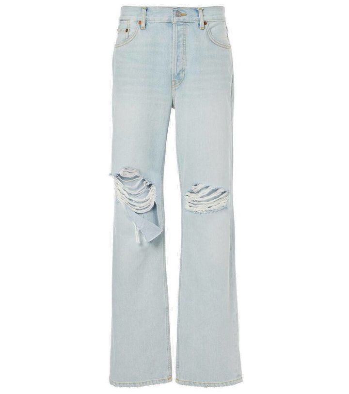 Photo: Re/Done Loose Long distressed straight jeans