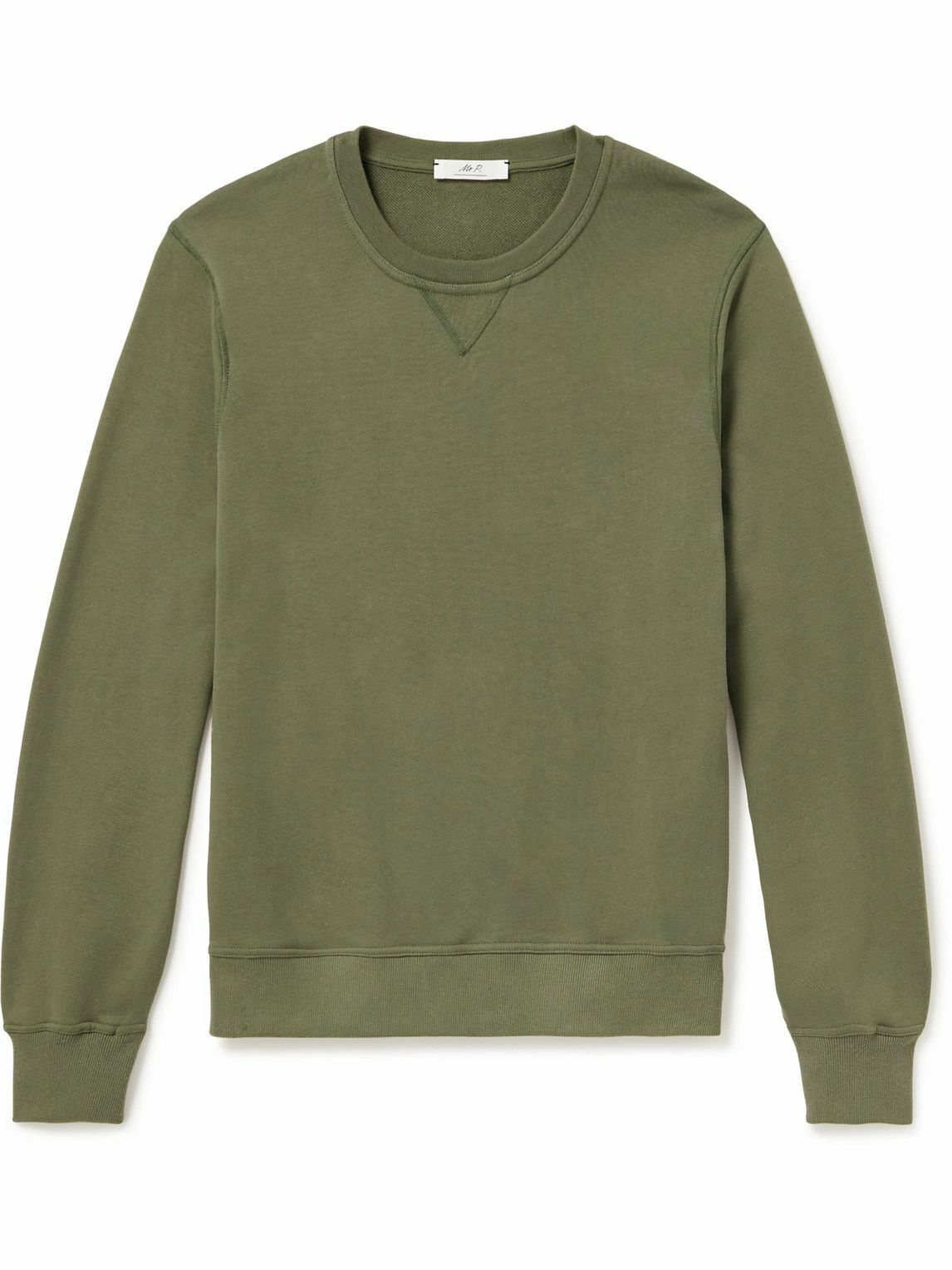 Photo: Mr P. - Garment-Dyed Cotton-Jersey Sweatshirt - Green