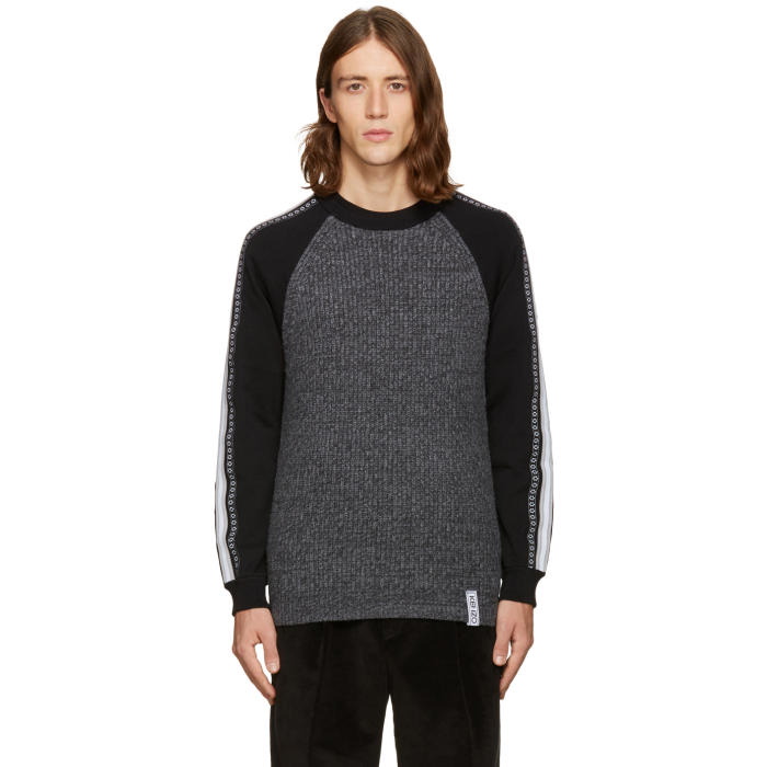 Photo: Kenzo Grey Contrast Sleeve Sweater