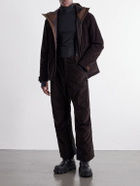 Moncler Grenoble - Straight-Leg Padded Webbing-Trimmed Stretch Cotton-Corduroy Ski Salopettes - Brown