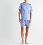 Zimmerli - Cotton-Jersey Henley Pyjama T-Shirt - Blue