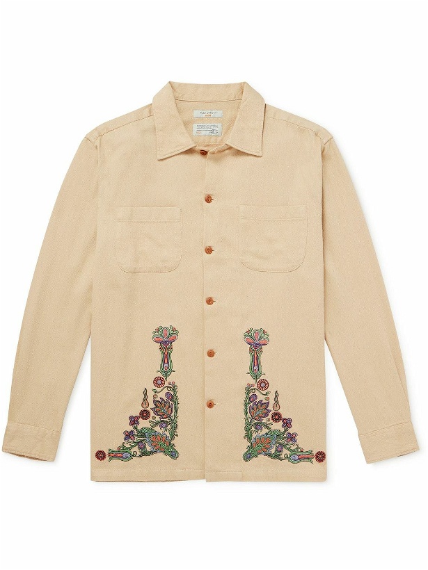 Photo: Nudie Jeans - Vincent Embroidered Brushed-Cotton Shirt - Neutrals