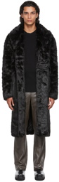 System Black Faux-Fur Coat