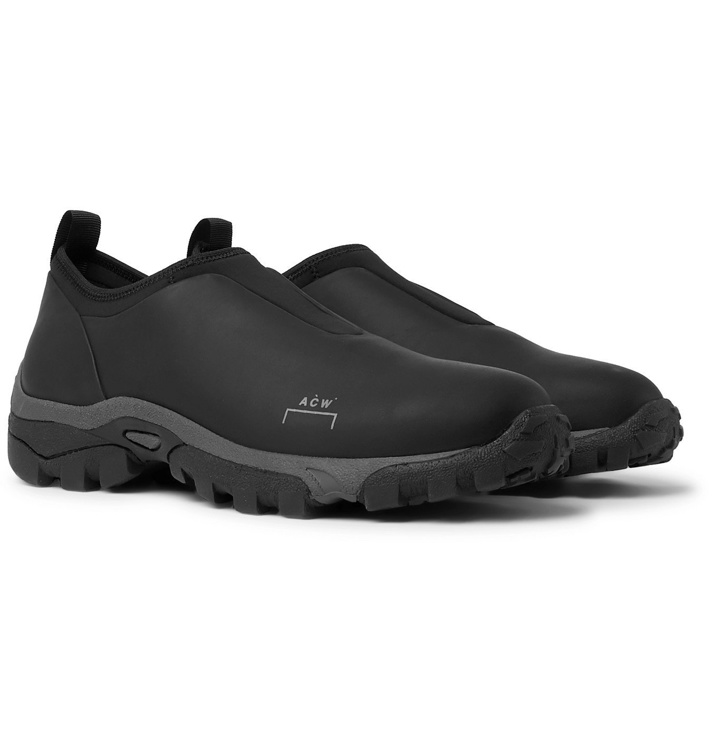 Photo: A-COLD-WALL* - Dirt Mock Leather and Neoprene Slip-On Sneakers - Black