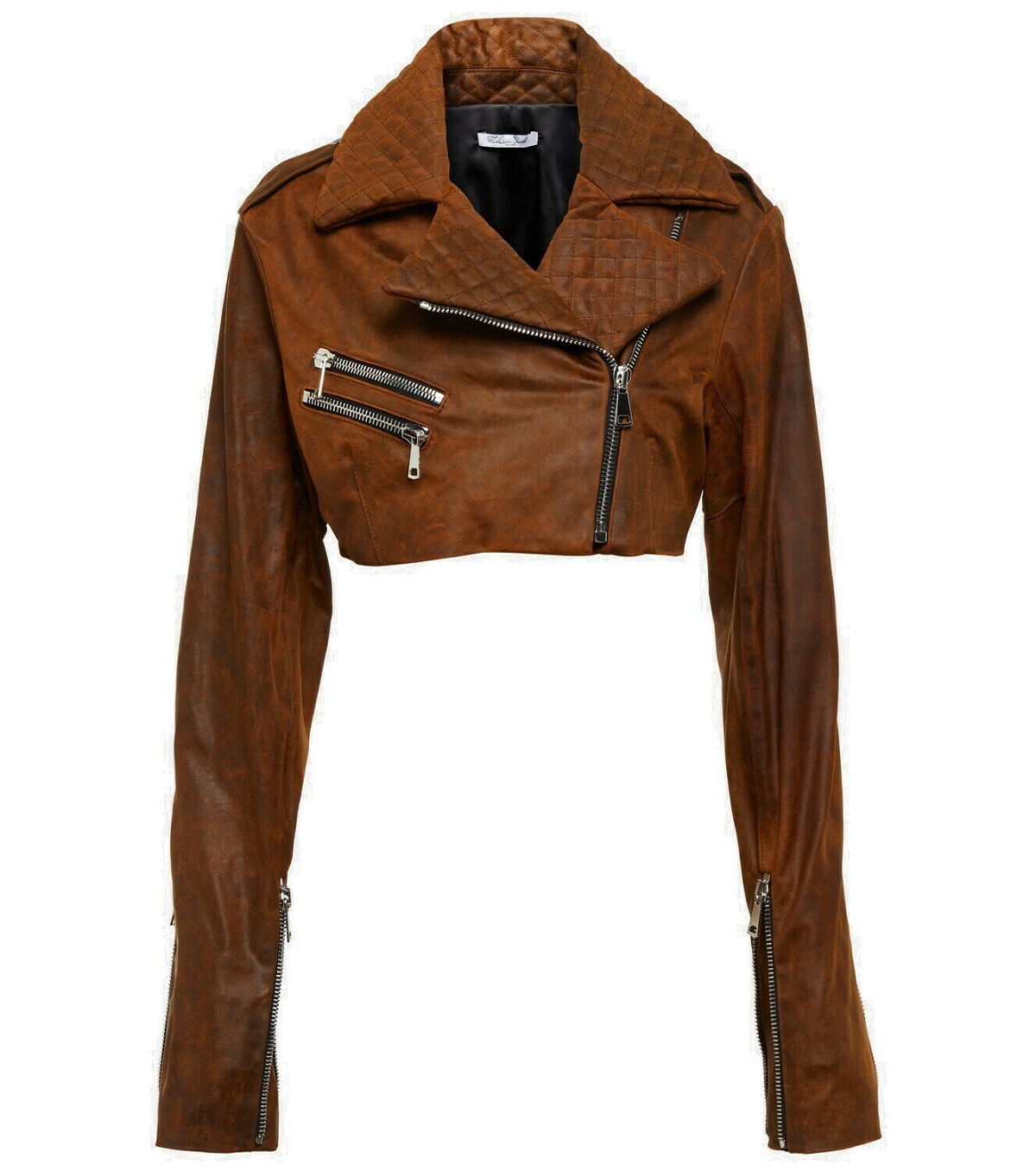 Photo: LaQuan Smith Cropped leather jacket